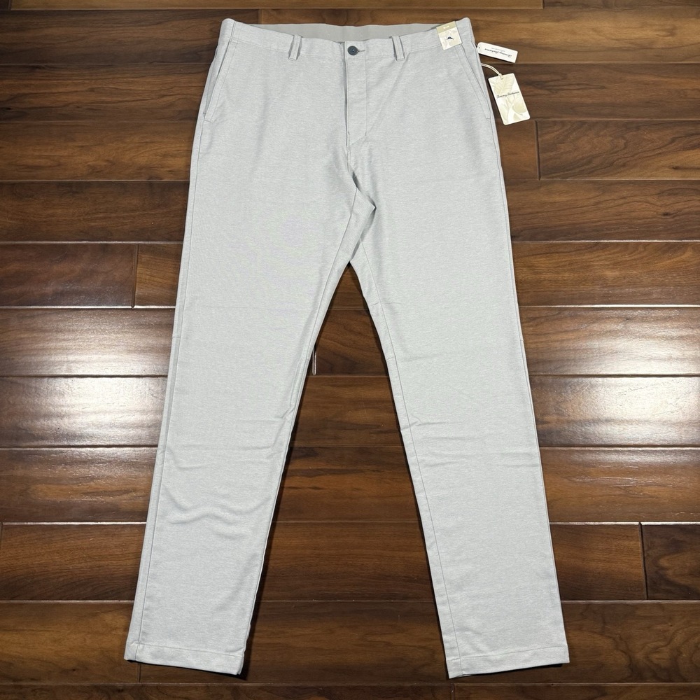 Tommy Bahama Men's Size 38 X 36 Gray Mist‎ On Par IslandZone Flat Front Pants